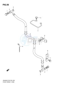 AN400 (E3-E28) Burgman drawing FRONT BRAKE HOSE (MODEL K3)