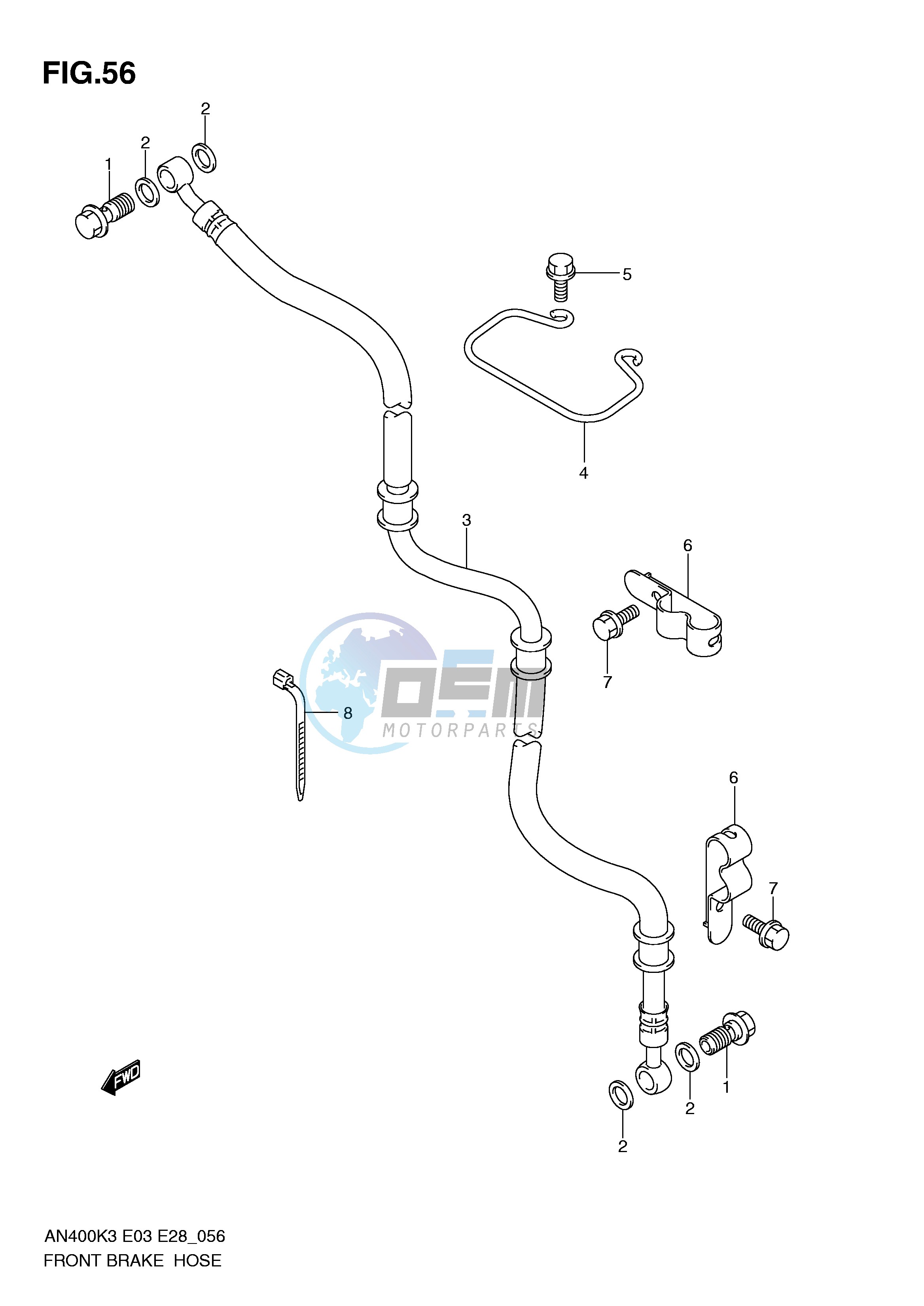 FRONT BRAKE HOSE (MODEL K3)