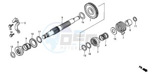 XR250R drawing KICK STARTER SPINDLE