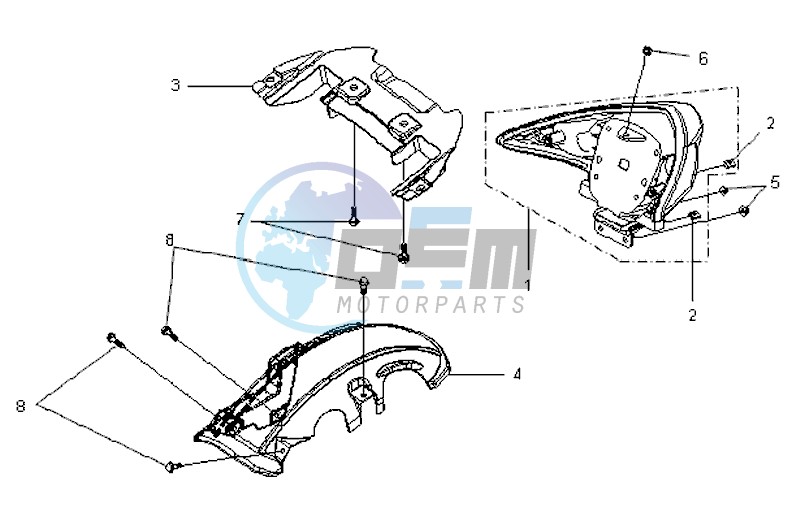 TAIL LIGHT - INNER MUDGUARD