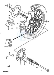 RM250 (K-L-M-N) drawing REAR WHEEL (MODEL N)