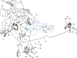 GTS 250 ABS UK drawing Brakes pipes - Calipers