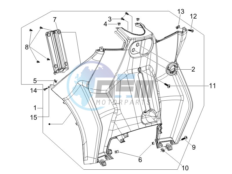 Front glove-box - Knee-guard panel