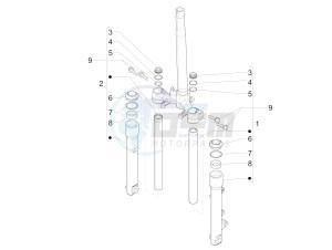 Liberty 125 iGet 4T 3V ie ABS (EMEA) drawing Fork's components (Wuxi Top)