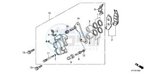 CBR125RTD CBR125RT UK - (E) drawing FRONT BRAKE CALIPER