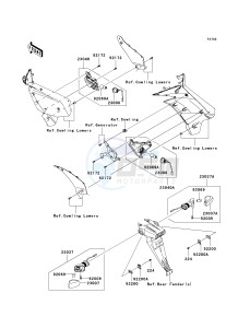 ZX 600 R [NINJA ZX-6R MONSTER ENERGY] (R9FA) R9F drawing TURN SIGNALS