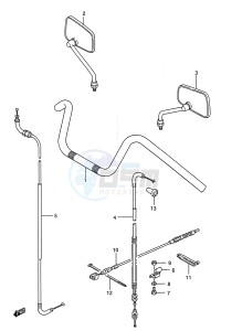 LS650 (E28) SAVAGE drawing HANDLEBAR - CONTROL CABLE (LS650PG PJ PK PL,MODEL M N P)