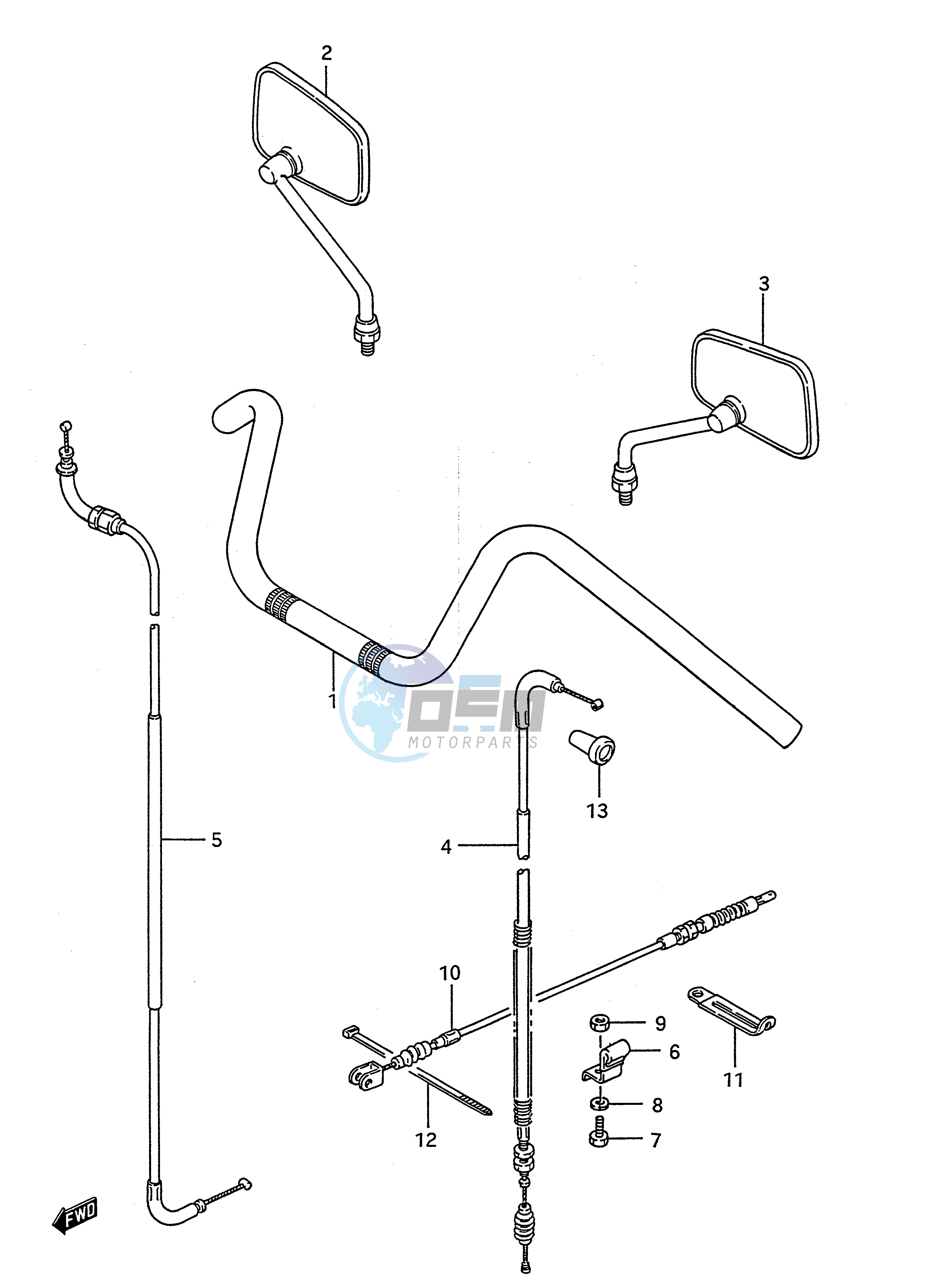 HANDLEBAR - CONTROL CABLE (LS650PG PJ PK PL,MODEL M N P)