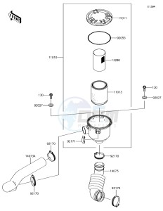 MULE SX KAF400JJF EU drawing Air Cleaner-Belt Converter