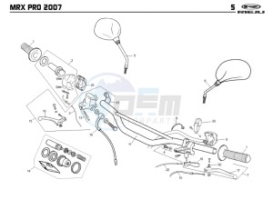 MRX-50-PRO-GREEN drawing HANDLEBAR - CONTROLS