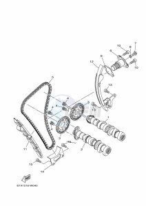 YZF320-A YZF-R3 (B2XG) drawing CAMSHAFT & CHAIN