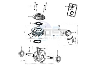 METAL–X - 50 cc drawing CRANKSHAFT-CYLINDER