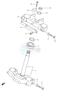 RM250 (E3-E28) drawing STEERING STEM (MODEL T V W)