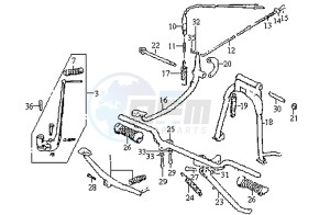 WOLF 125 drawing BRAKE PEDAL /CENTRAL STAND / FOOTREST