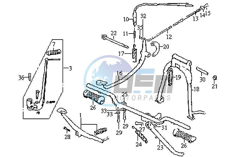 BRAKE PEDAL /CENTRAL STAND / FOOTREST