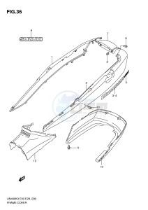 AN400 (E3-E28) Burgman drawing FRAME COVER (MODEL K3)