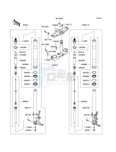 ZG 1400 B [CONCOURS 14] (8F-9F) B9F drawing FRONT FORK-- JKBZGNB1 9A011505 - - -