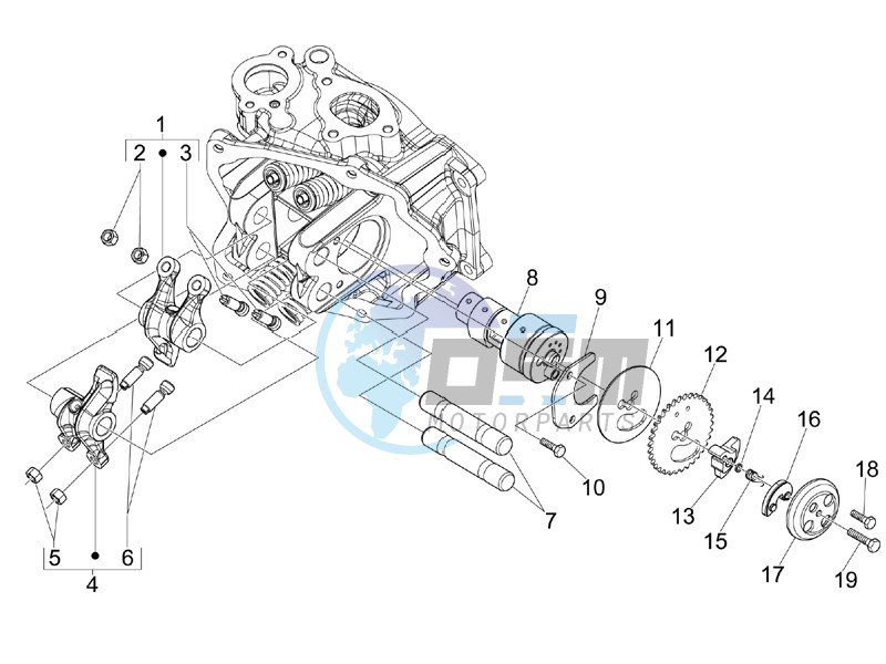 Camshaft - Rocking levers support unit