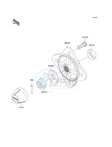 KRF 750 A [TERYX 750 4X4] (A8F) A8F drawing REAR HUBS_BRAKES