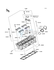 Z1000 ZR1000DBF FR GB XX (EU ME A(FRICA) drawing Cylinder Head