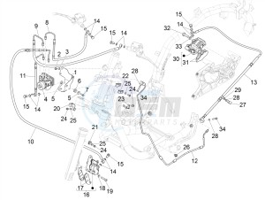 MEDLEY 150 4T IE ABS E3 2020 (APAC) drawing Brakes pipes - Calipers (ABS)