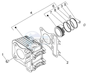 LX 50 4T drawing Cylinder - piston - wrist pin unit