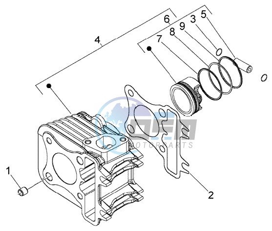 Cylinder - piston - wrist pin unit