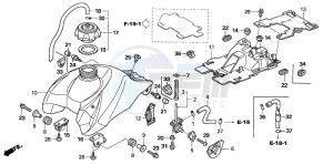 TRX450ER drawing FUEL TANK (TRX450R4,5,6,7/ER6,7)