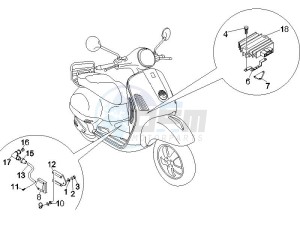 GTS 250 USA drawing Voltage Regulators -ECU - H.T. Coil