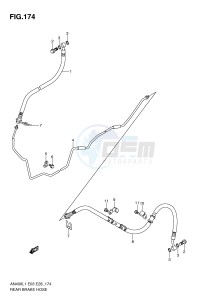 AN400 (E03) Burgman drawing REAR BRAKE HOSE (AN400L1 E3)