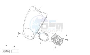 Scarabeo 50 2t e2 (eng. piaggio) drawing Front body III - Front cover