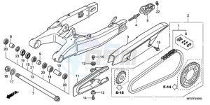 CB600FA9 France - (F / ABS CMF) drawing SWINGARM