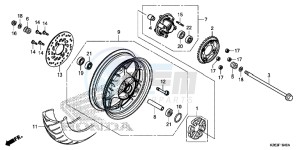 MSX125E MSX125 UK - (E) drawing REAR WHEEL