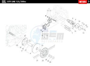 CITYLINE-IE-125-300-WHITE drawing VARIATOR - CAMSHAFT  125cc