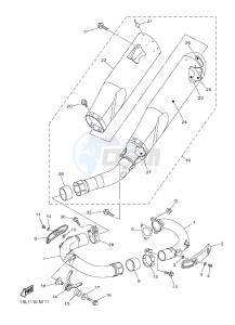 YZ450F (B111 B112 B113 B114) drawing EXHAUST