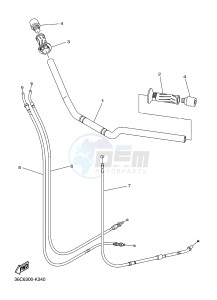 XJ6S 600 DIVERSION (S-TYPE) (36CB) drawing STEERING HANDLE & CABLE