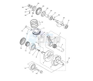 YBR 250 drawing CRANKSHAFT AND PISTON