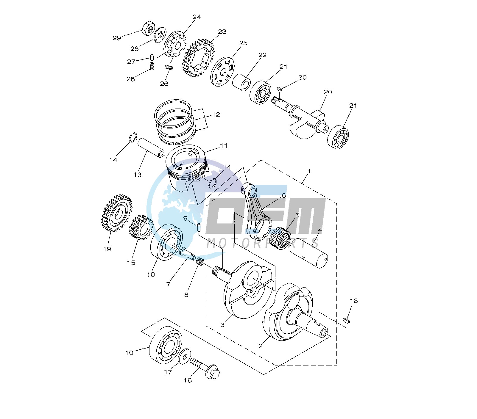 CRANKSHAFT AND PISTON