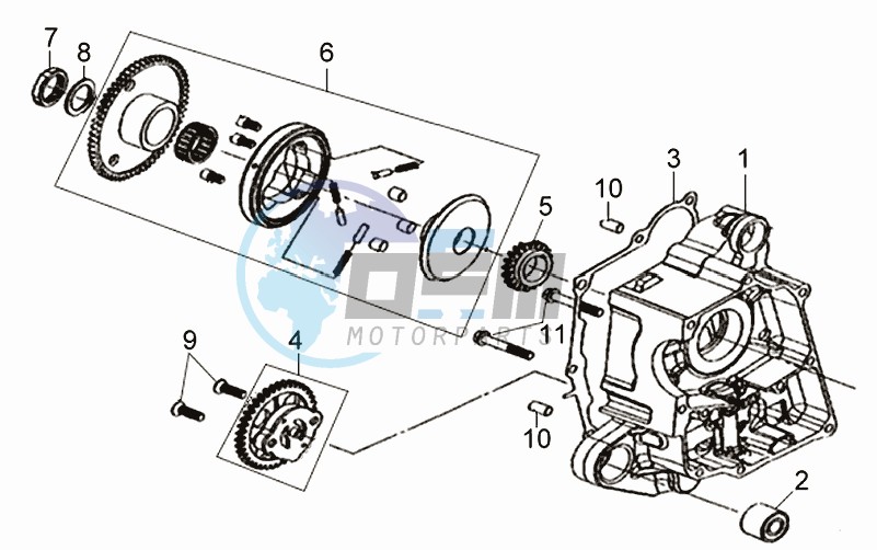 CRANKCASE RIGHT - OIL PUMP