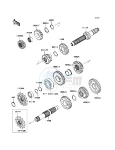 KX250F KX250YCF EU drawing Transmission