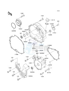 KLF 300 C [BAYOU 300 4X4] (C10-C14) [BAYOU 300 4X4] drawing ENGINE COVER-- S- -