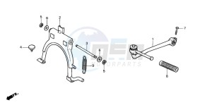 SH50 SH FIFTY drawing MAIN STAND/ KICK STARTER ARM