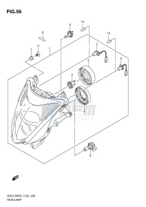 GSX1300R (E2) Hayabusa drawing HEADLAMP (GSX1300RL1 E14)