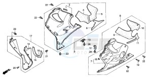 CBR600F4 drawing LOWER COWL