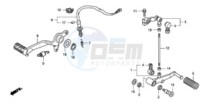 CBF600S drawing BRAKE PEDAL/ CHANGE PEDAL (CBF600S8/SA8/N8/NA8)