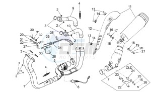 RSV4 1000 APRC Factory ABS (AU, CA, EU, J, RU, USA) drawing Exhaust pipe I