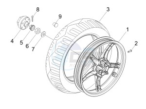 Fly 50 4t drawing Rear Wheel