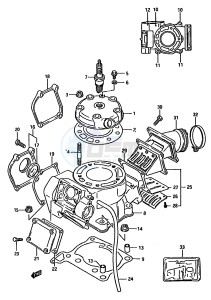 RM125 (G-H-J) drawing CYLINDER (MODEL H J)