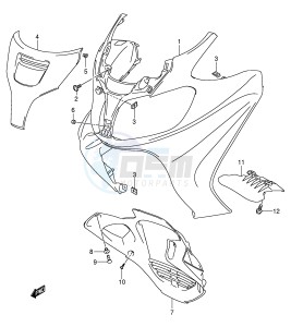 AN650 (E2) Burgman drawing FRONT LEG SHIELD (AN650K5)