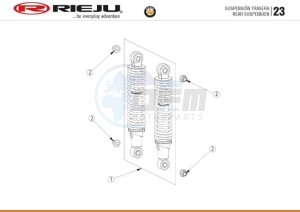 BYE-BIKE-EURO4-WHITE drawing REAR SUSPENSION